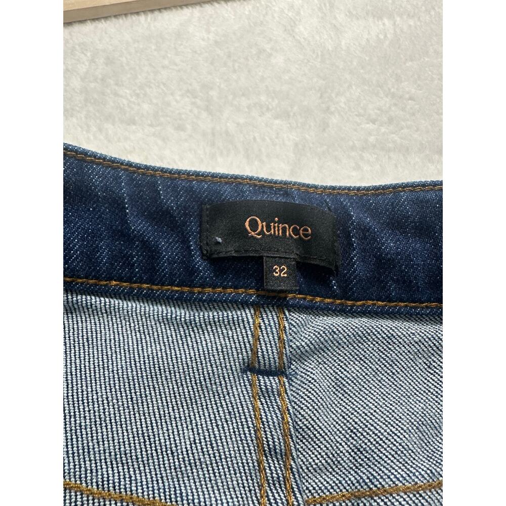 Quince Bella Stretch Relaxed Straight Jeans Size 32/14 Stormy Blue EUC - Picture 4 of 8